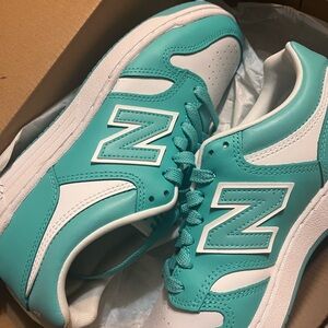 New Balance Teal and White Sneakers
